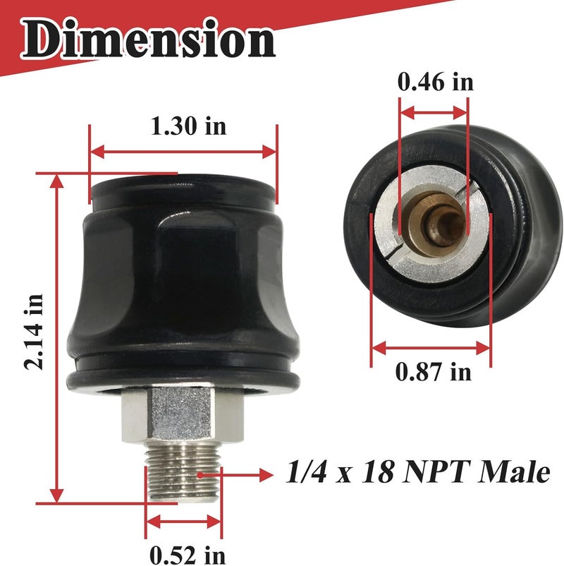 Zeiboat 740112 Hose Coupling Adapter for Air Compressor, NPT Std, with Rubber Sleeve - Image 3